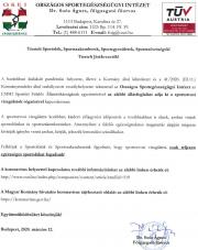 Sportorvosi Vizsgálat info 2020. március